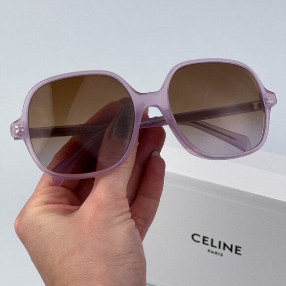 Celine CL40244U 78F CELINE THIN BRAND NEW Sunglasses Opal Lilac Gradient Women - Picture 2 of 9